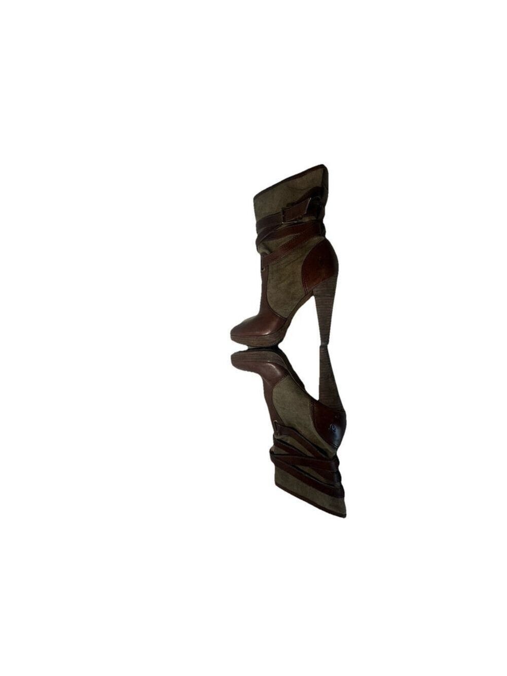 FRYE Boots Women 7M Harlow Brown Leather And Canvas - Picture 11 of 14